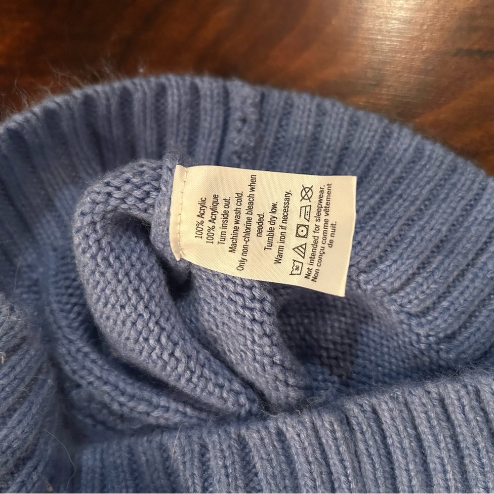 Janie and Jack Blue Baby Girl’s Cable Knit Sweater 6-12 Months Like New - Picture 5 of 5